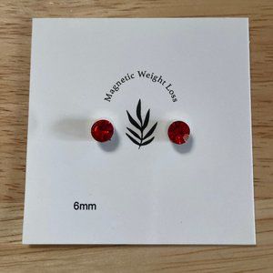Ruby Red Crystal Magnetic Earrings